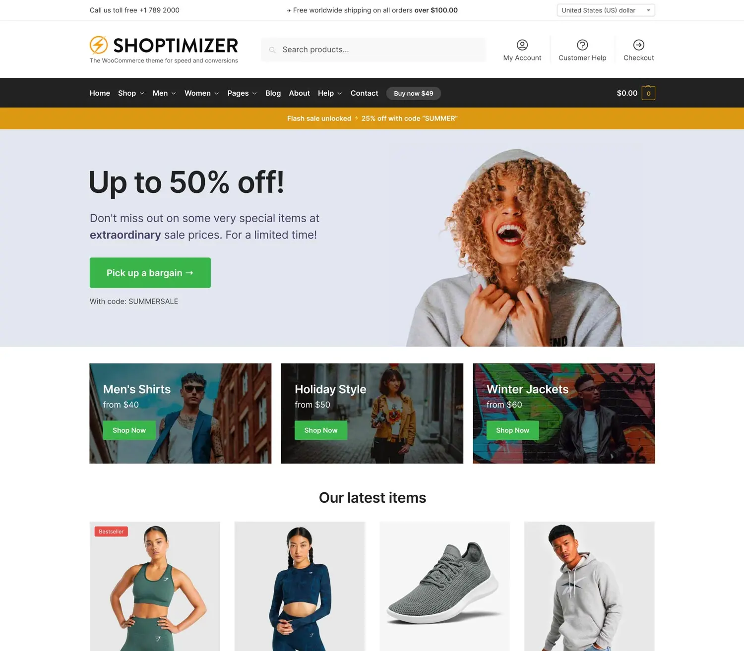 shoptimizer home screenshot